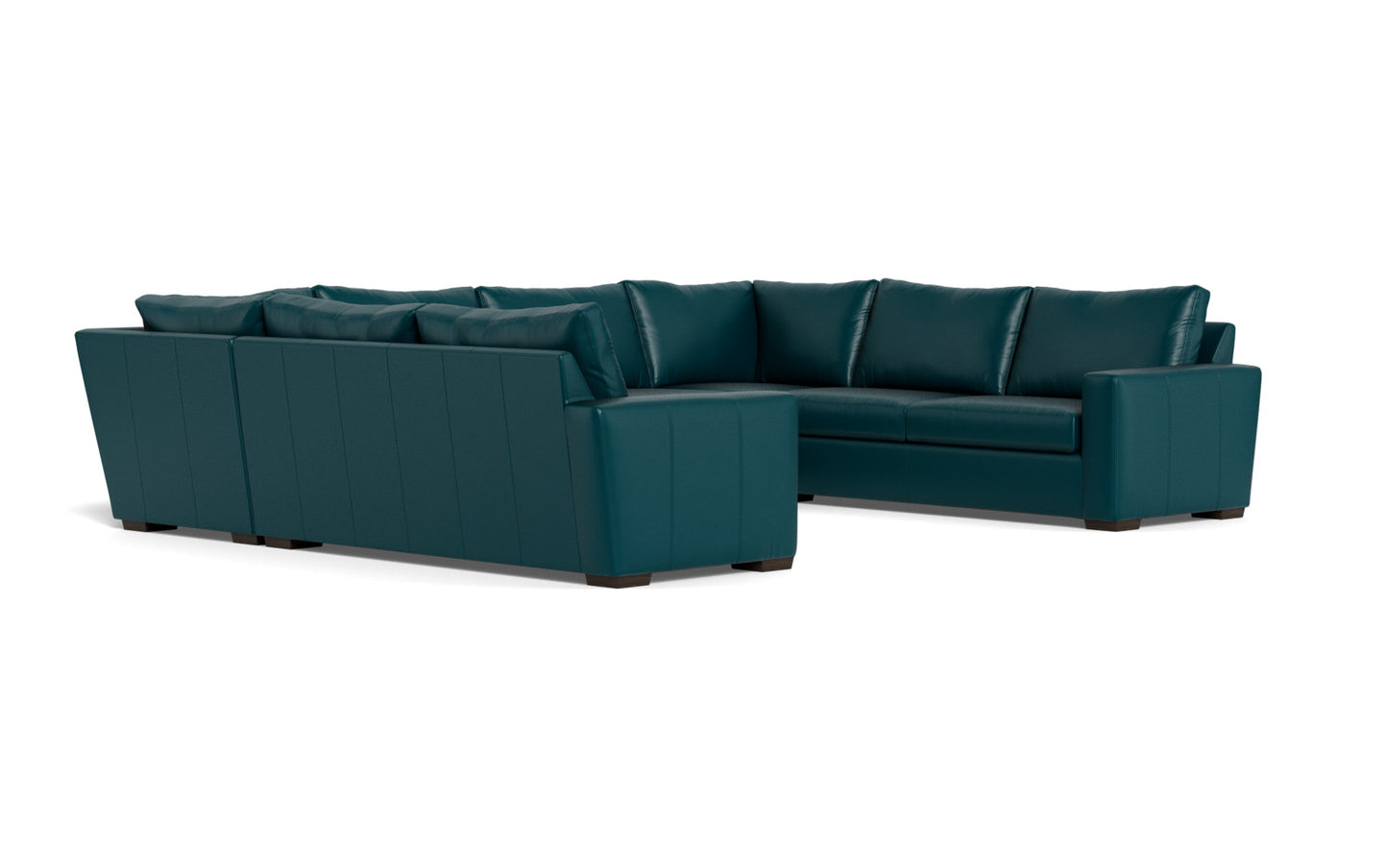 Mesa 154" Leather Condo U Sectional - Tribeca Lagoon