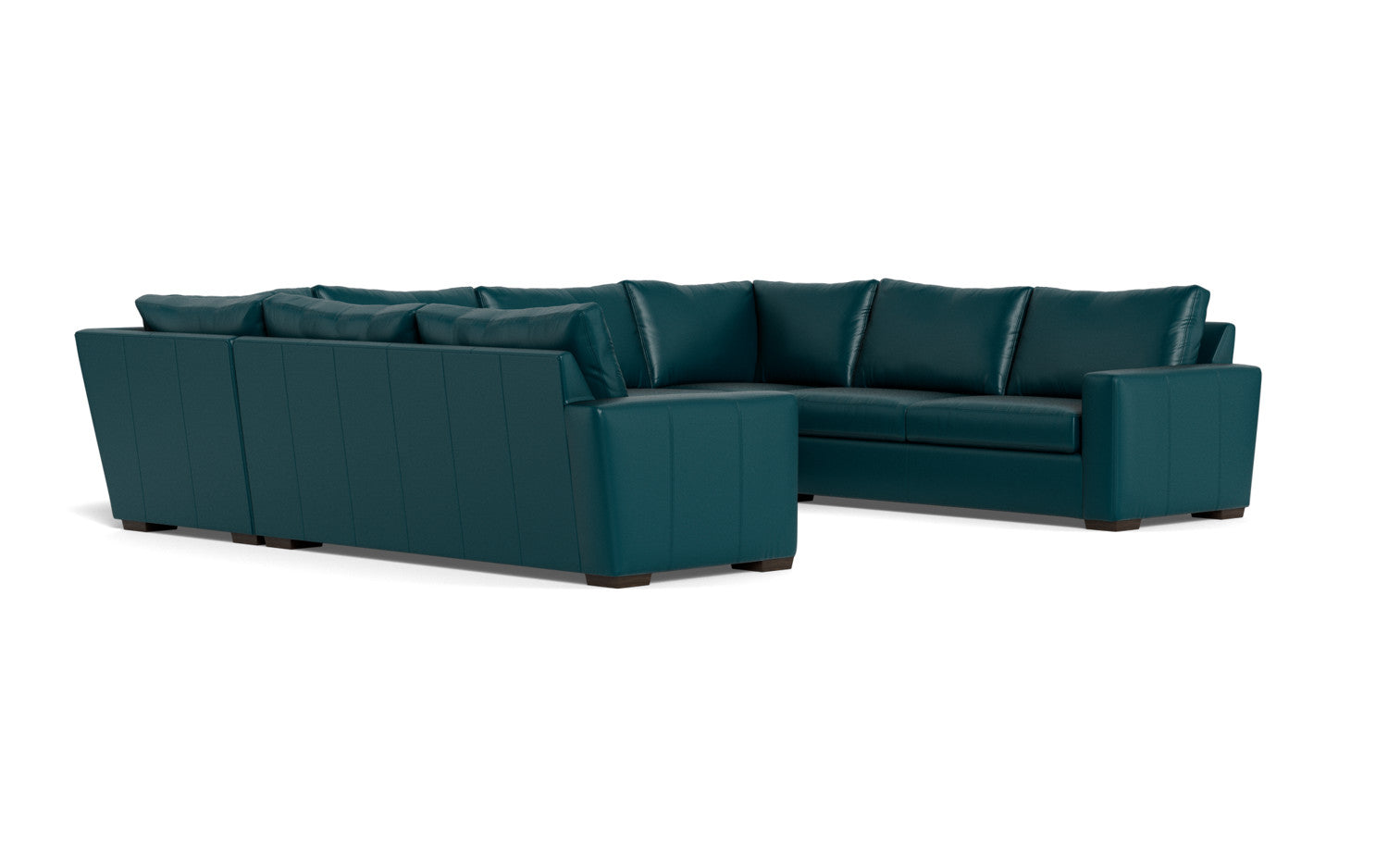 Mesa 154" Leather Condo U Sectional - Tribeca Lagoon