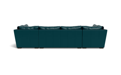Mesa 154" Leather Condo U Sectional - Tribeca Lagoon