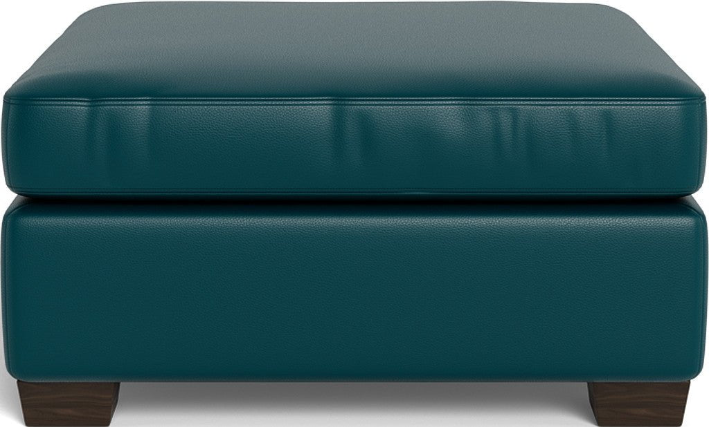 Track Leather Ottoman - Tribeca Espresso