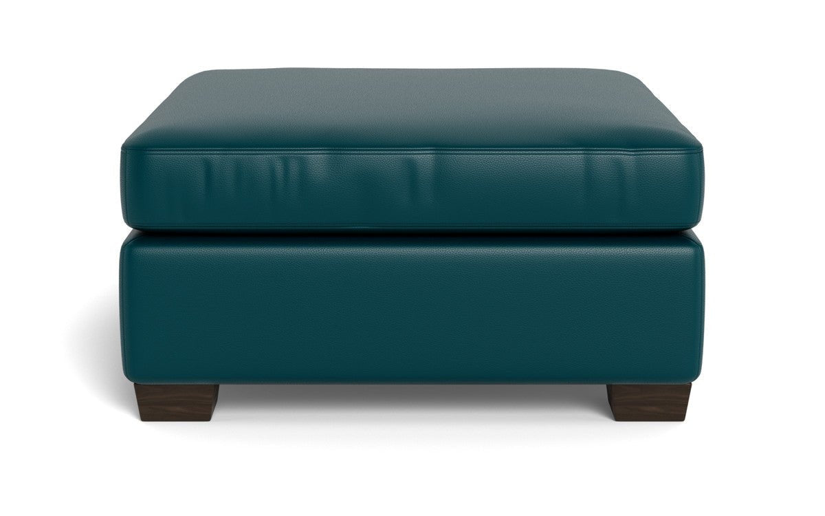 Track Leather Ottoman - Tribeca Lagoon