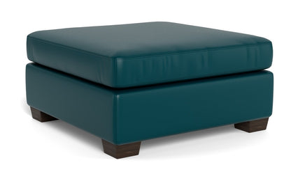 Track Leather Ottoman - Tribeca Lagoon