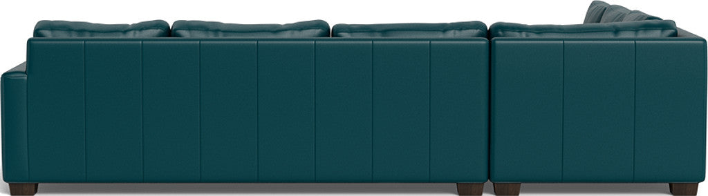 Track 121" Leather Left Corner Sectional With Raf Sleeper Sectional - Tribeca Lagoon