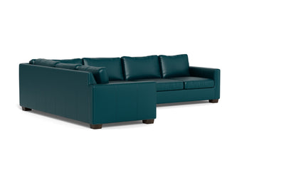 Track 121" Leather Left Corner Sectional With Raf Sleeper Sectional - Tribeca Lagoon