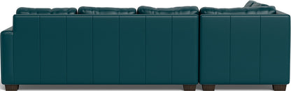 Track 121" Leather Left Chaise Sectional - Tribeca Lagoon