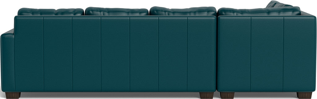 Track 121" Leather Left Chaise Sleeper Sectional - Tribeca Lagoon