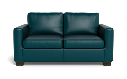 Track 62" Leather Loveseat - Tribeca Lagoon