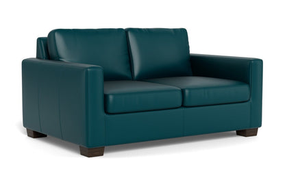 Track 62" Leather Loveseat - Tribeca Lagoon