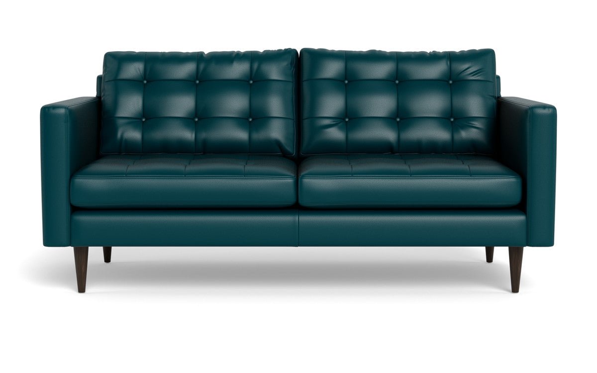 Wallace 74" Leather Apartment Sofa - Tribeca Lagoon