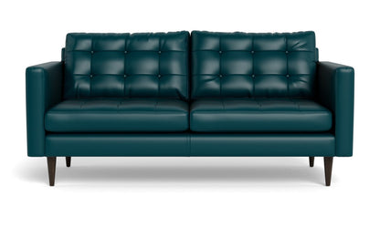 Wallace 74" Leather Apartment Sofa - Tribeca Lagoon