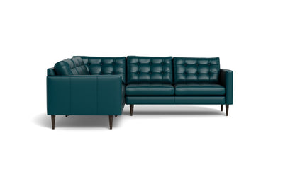 Wallace 102" Leather Corner Sectional - Tribeca Lagoon