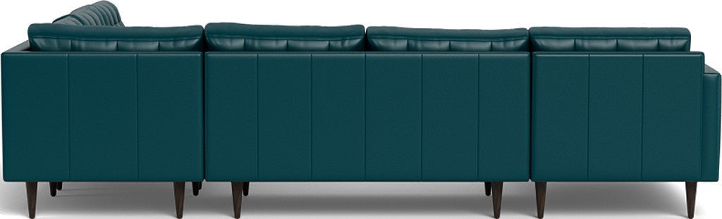 Wallace 130" Leather Corner Sectionals w. Left Chaise - Tribeca Lagoon