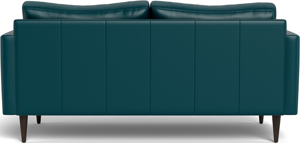 Wallace 74" Leather Untufted Apartment Sofa - Tribeca Lagoon