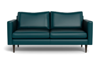 Wallace 74" Leather Untufted Apartment Sofa - Tribeca Lagoon