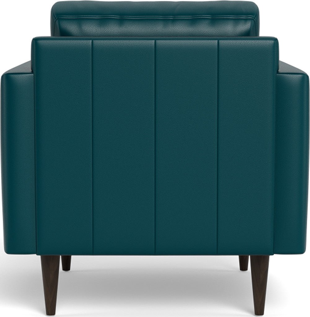 Wallace 34" Leather Untufted Arm Chair - Tribeca Lagoon