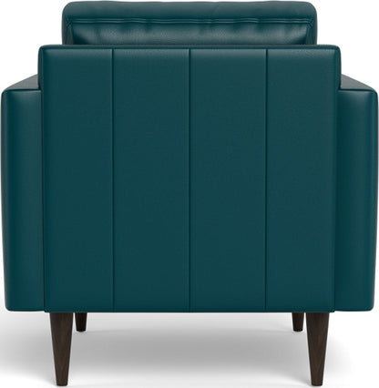 Wallace 34" Leather Untufted Arm Chair - Tribeca Lagoon