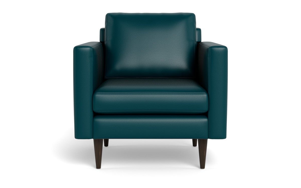 Wallace 34" Leather Untufted Arm Chair - Tribeca Lagoon