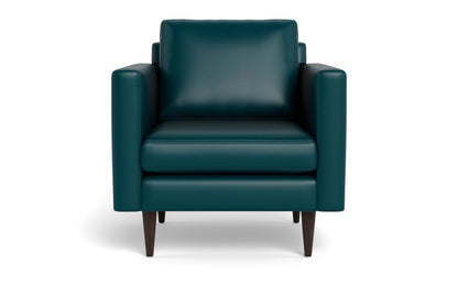 Wallace 34" Leather Untufted Arm Chair - Tribeca Lagoon