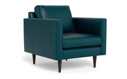 Wallace 34" Leather Untufted Arm Chair - Tribeca Lagoon