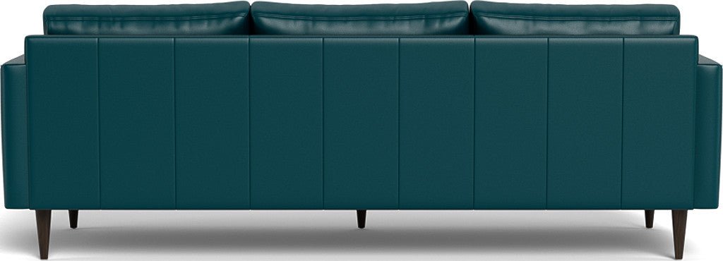 Wallace 98" Leather Untufted Estate Sofa - Tribeca Lagoon