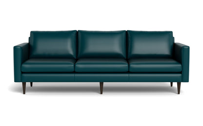 Wallace 98" Leather Untufted Estate Sofa - Tribeca Lagoon