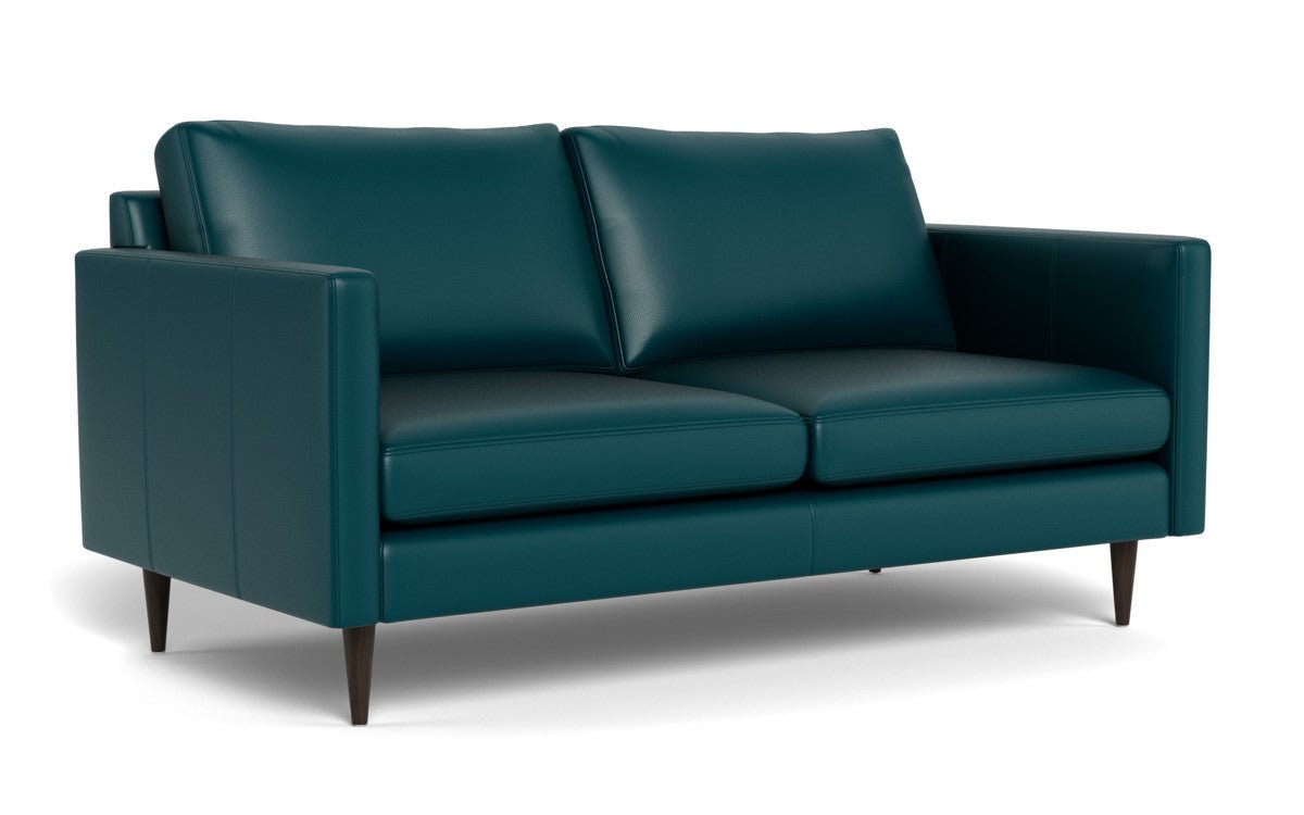 Wallace 69" Leather Untufted Loveseat - Tribeca Lagoon