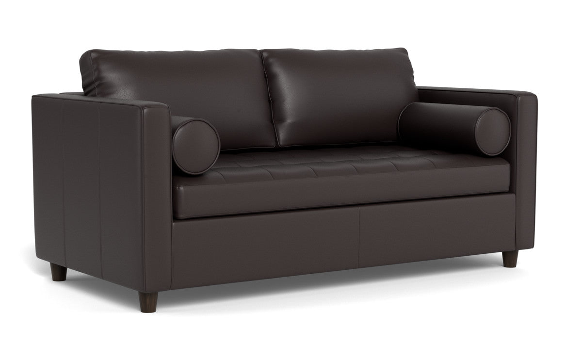 Ladybird 72" Leather Full Sleeper Loveseat - Tribeca Quarry