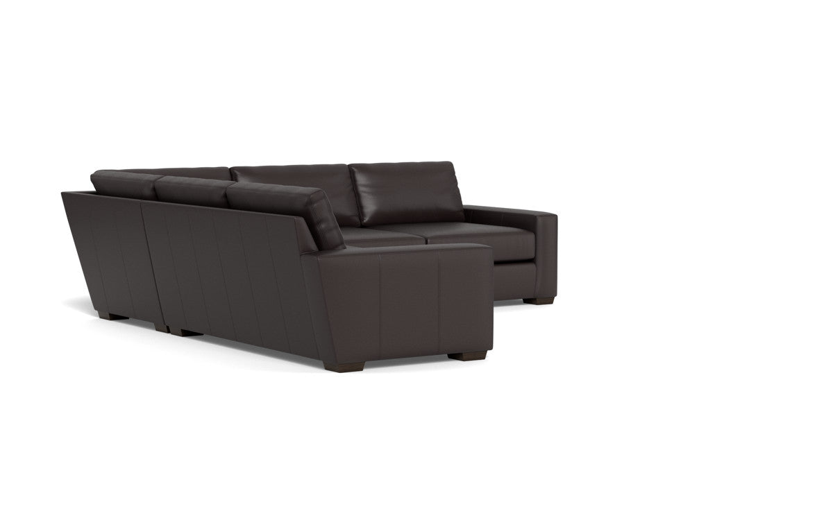 Mas Mesa 127" Deep Leather Corner Sectional - Tribeca Quarry