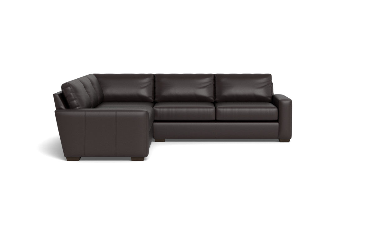 Mas Mesa 127" Deep Leather Corner Sectional - Tribeca Quarry