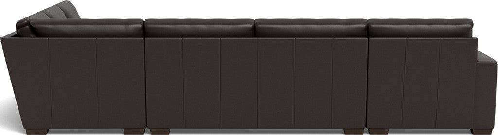 Mas Mesa 162" Deep Leather Corner Sectionals w. Left Chaise - Tribeca Quarry
