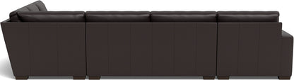 Mas Mesa 162" Deep Leather Corner Sectionals w. Left Chaise - Tribeca Quarry