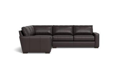 Mesa 121" Leather Corner Sectional - Tribeca Quarry