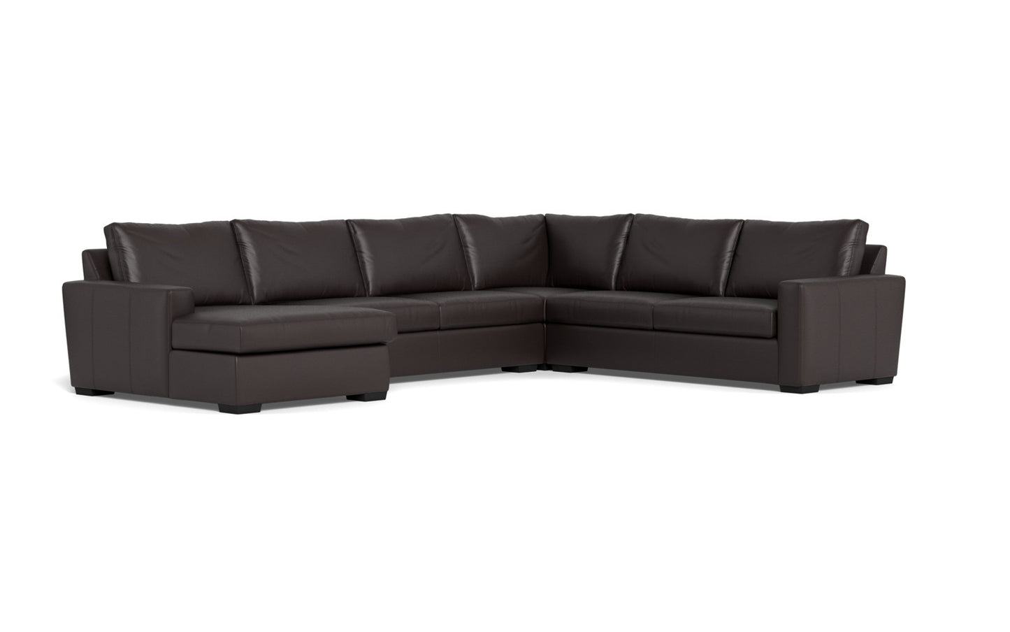 Mesa 156" Leather Corner Sectionals w. Left Chaise - Tribeca Quarry