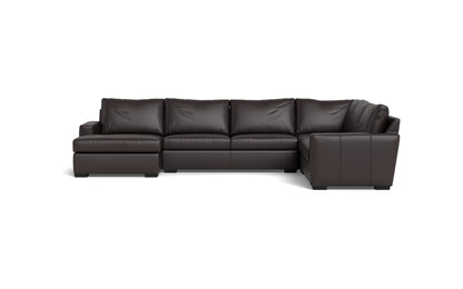 Mesa 156" Leather Corner Sectionals w. Left Chaise - Tribeca Quarry