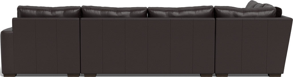 Mas Mesa 162" Deep Leather Corner Sectionals w. Right Chaise - Tribeca Quarry