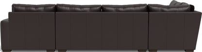 Mas Mesa 162" Deep Leather Corner Sectionals w. Right Chaise - Tribeca Quarry