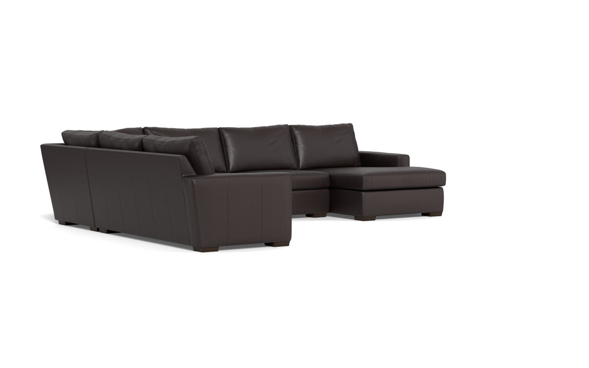Mas Mesa 162" Deep Leather Corner Sectionals w. Right Chaise - Tribeca Quarry