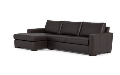 Mesa 123" Leather Left Chaise Sectional - Tribeca Quarry