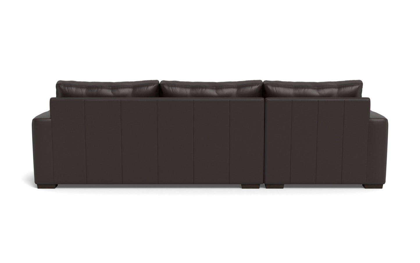 Mesa 123" Leather Left Chaise Sectional - Tribeca Quarry