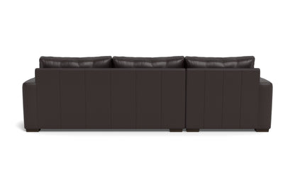 Mesa 123" Leather Left Chaise Sectional - Tribeca Quarry