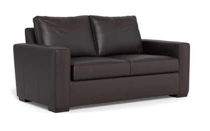 Mas Mesa 72" Deep Leather Loveseat - Tribeca Quarry
