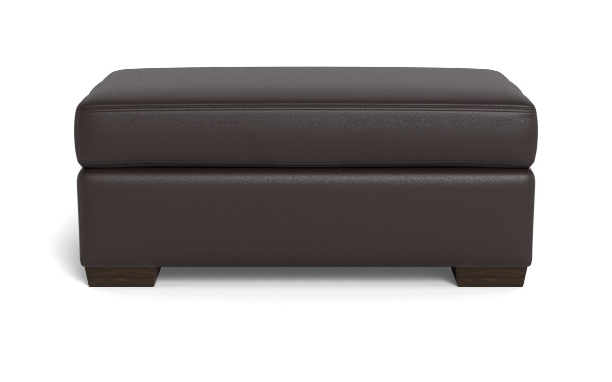 Mas Mesa Leather Ottoman - Tribeca Lagoon