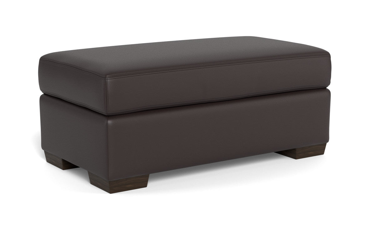 Mas Mesa Leather Ottoman - Tribeca Lagoon