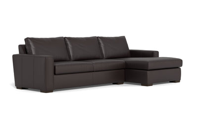 Mesa 123" Leather Right Chaise Sectional - Tribeca Quarry
