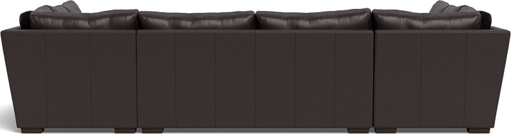 Mas Mesa 166" Deep Leather Condo U Sectional - Tribeca Quarry