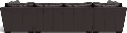 Mas Mesa 166" Deep Leather Condo U Sectional - Tribeca Quarry