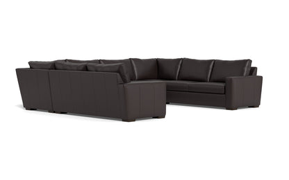 Mesa 154" Leather Condo U Sectional - Tribeca Quarry
