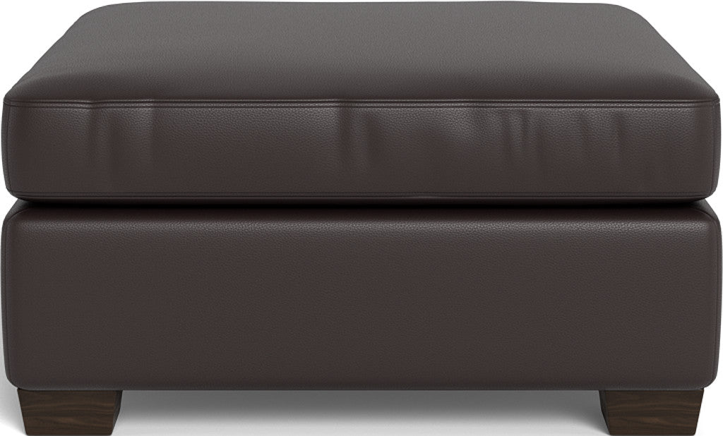 Track Leather Ottoman - Tribeca Lagoon