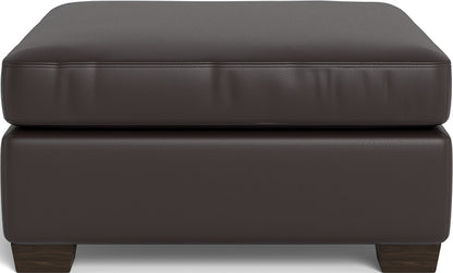 Track Leather Ottoman - Tribeca Lagoon