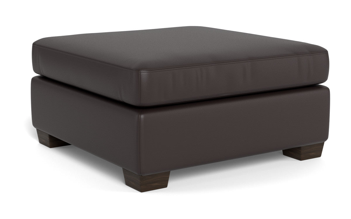 Track Leather Ottoman - Tribeca Lagoon